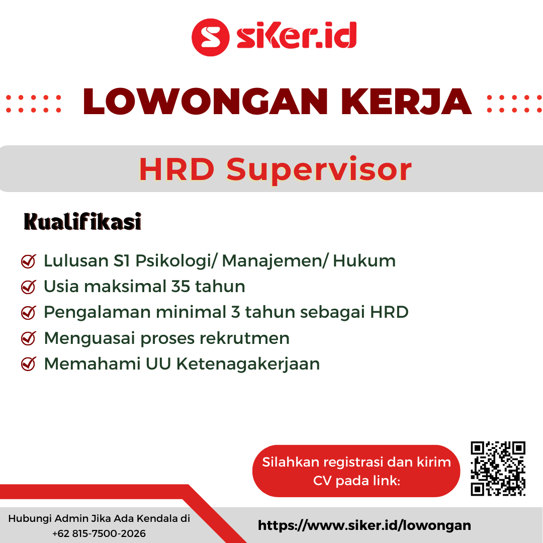 Human Resource Supervisor - PT Bisnis Rakyat Indonesia